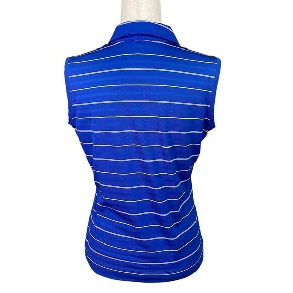 Women’s Nike Blue White Striped Sleeveless Polo Tank Top - Picture 6 of 6